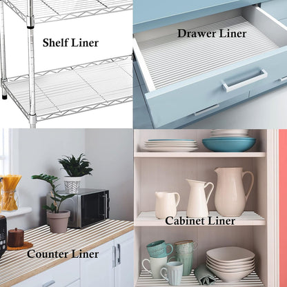 Shelf Liners for Kitchen Cabinets, 10 Inch Wide X 20 Ft Non Adhesive Waterproof Liners for Kitchen & Bathroom