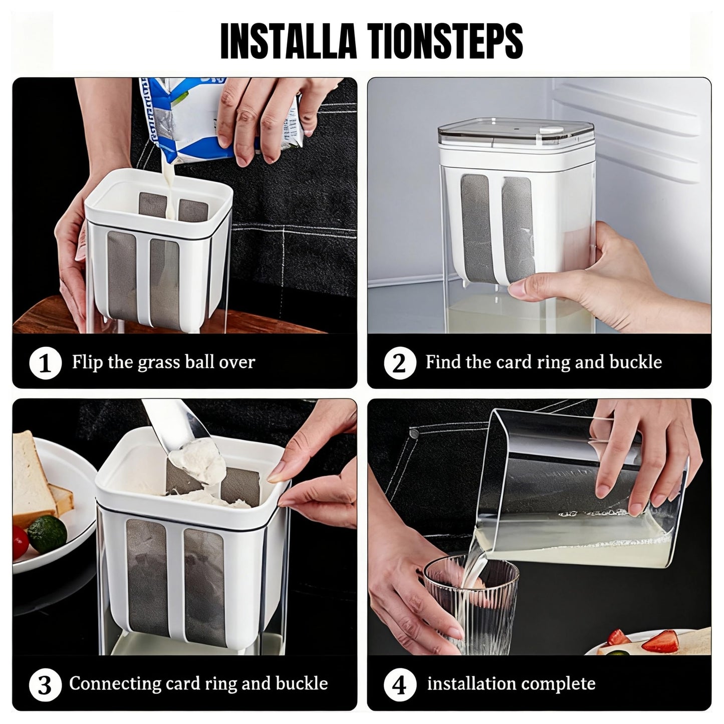 Yogurt Strainer—【1.9QT/0.475GAL Total】 & 【0.9QT/0.23GAL Filter】, Yogurt Strainer Greek Yogurt Strainer Yogurt Press, BPA-Free PP Strainer for Whey Separation（Totle1.9QT）