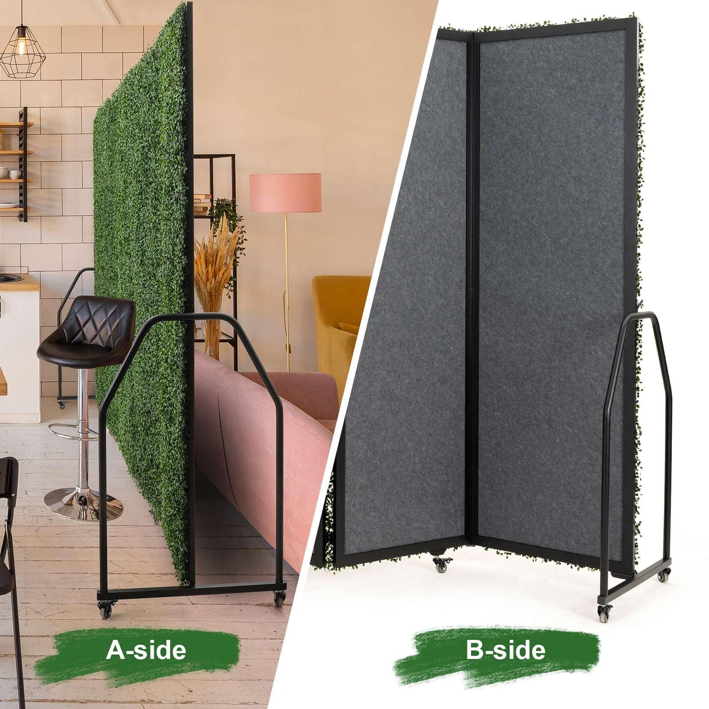 Artigwall 5 Panel Boxwood Backdrop, Room Divider with Artificial Hedge, Foldable Freestanding Privacy Screen, Faux Greenery Wall Partition for Home Office, Indoor & Outdoor Decorative Screen