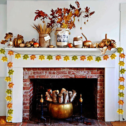 SUNSGNE 13.6FT Fall Lights Thanksgiving String Lights, 35LED Orange Yellow Green Maple Leaf String Lights for Thanksgiving Autumn Halloween Party Indoor Bedroom Home Decor
