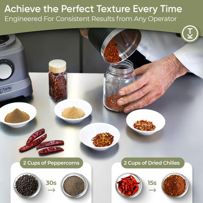 Commercial Electric Spice Grinder 750W - Heavy Duty Stainless Steel Herb Grain Coffee Grinder with Timer Pulse Mode - 2 Cups for Masalas Seeds Nuts Kitchen Use
