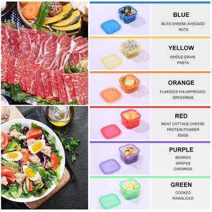 7Pcs Portion Control Container Kit,21 Day Fix Containers And Food Plan,Multi Color Coded Containers,Meal Prep System Storage Containers,BPA Free Weight Loss Food Containers For Double Diet Plan