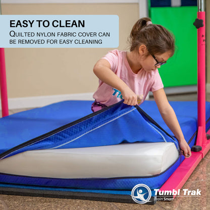 Tumbl Trak Home Practice Mat, 4 ft x 6 ft x 6 in, Soft Pillow Mat, Thick Gymnastics Landing Mat for Home(Blue)