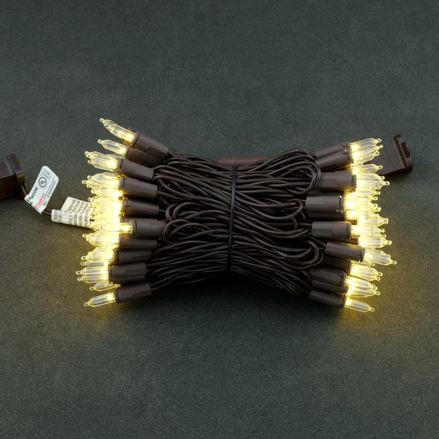 33 100 Count Commercial Set YULETIME Warm White LED Christmas Lights with Brown Wire, ft UL Certified Grade Holiday