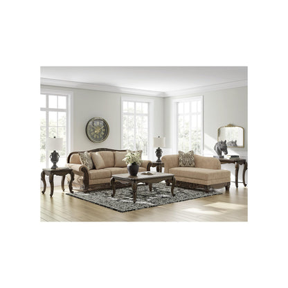 Signature Design by Ashley Havenworth Classic Anti Sag Right-Arm Facing Corner Chaise with Reversible Seat Cushion and 1 Accent Pillows, Beige & Dark Brown