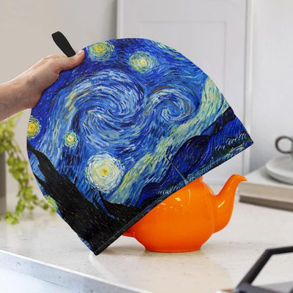 Vintage Tea Cozy for Kettle, Cotton Teapot Cover Warmer, Van Gogh Starry Night Design for Home Kitchen