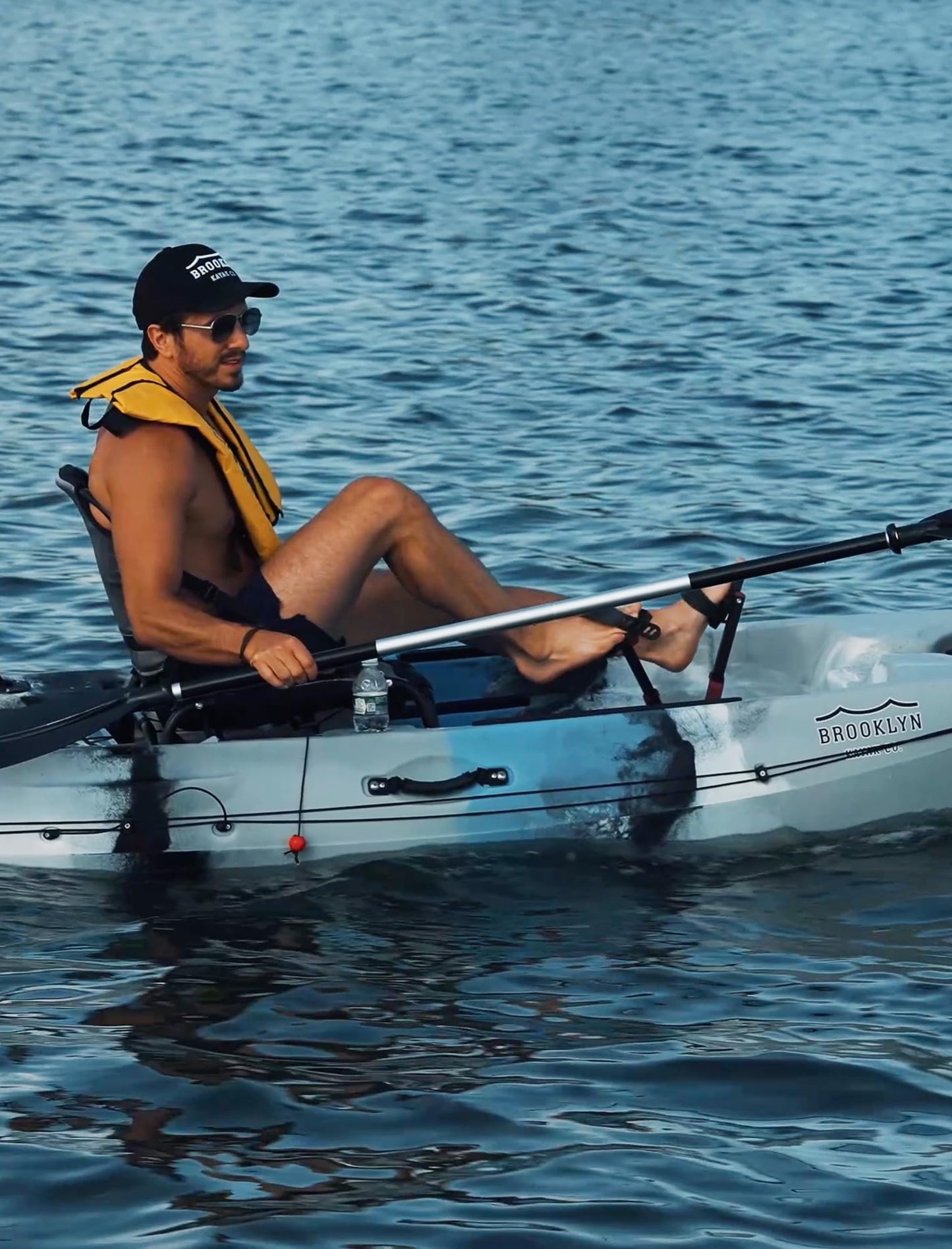 Upgraded Brooklyn 12.0 Single Pedal Kayak by BKC, Lightweight 12-Foot Sit-On-Top Pedal-Drive Kayak with Rudder, Stable Fishing & Touring Design, 440 lb Capacity, Storage Hatches (Storm Surge)