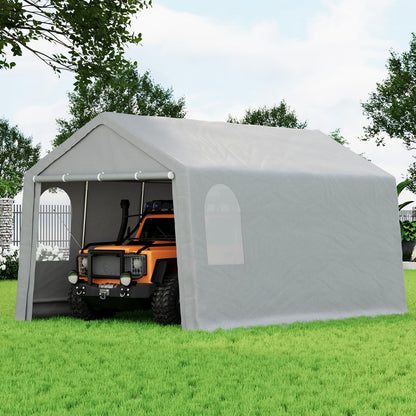 13×20 ft Outdoor Storage Sheds, Portable Storage Shelter Shed with Roll up Zipper Doors & Vents, Waterproof Outside Utility Shed Garage Tent for Motorcycle, Bicycles and Camping Tools