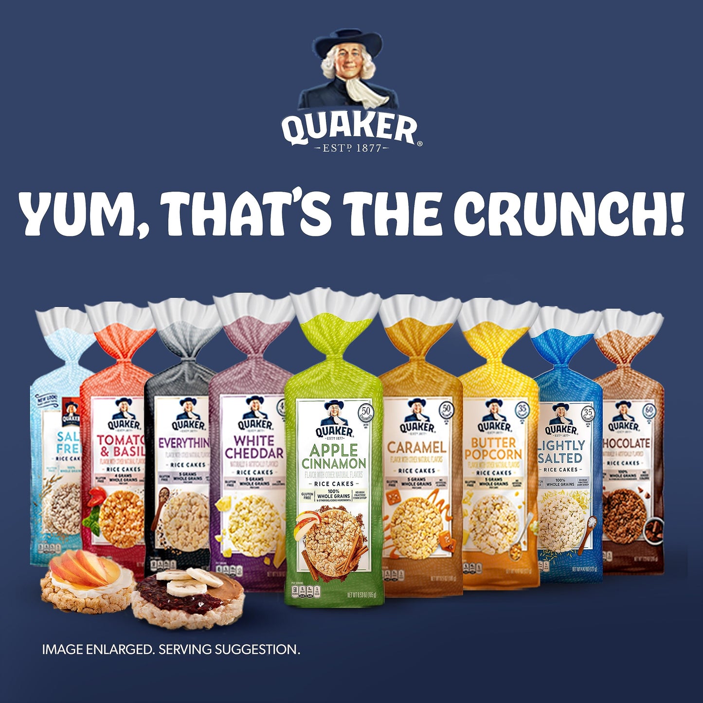 Quaker Large Rice Cakes, Lightly Salted, Pack of 6