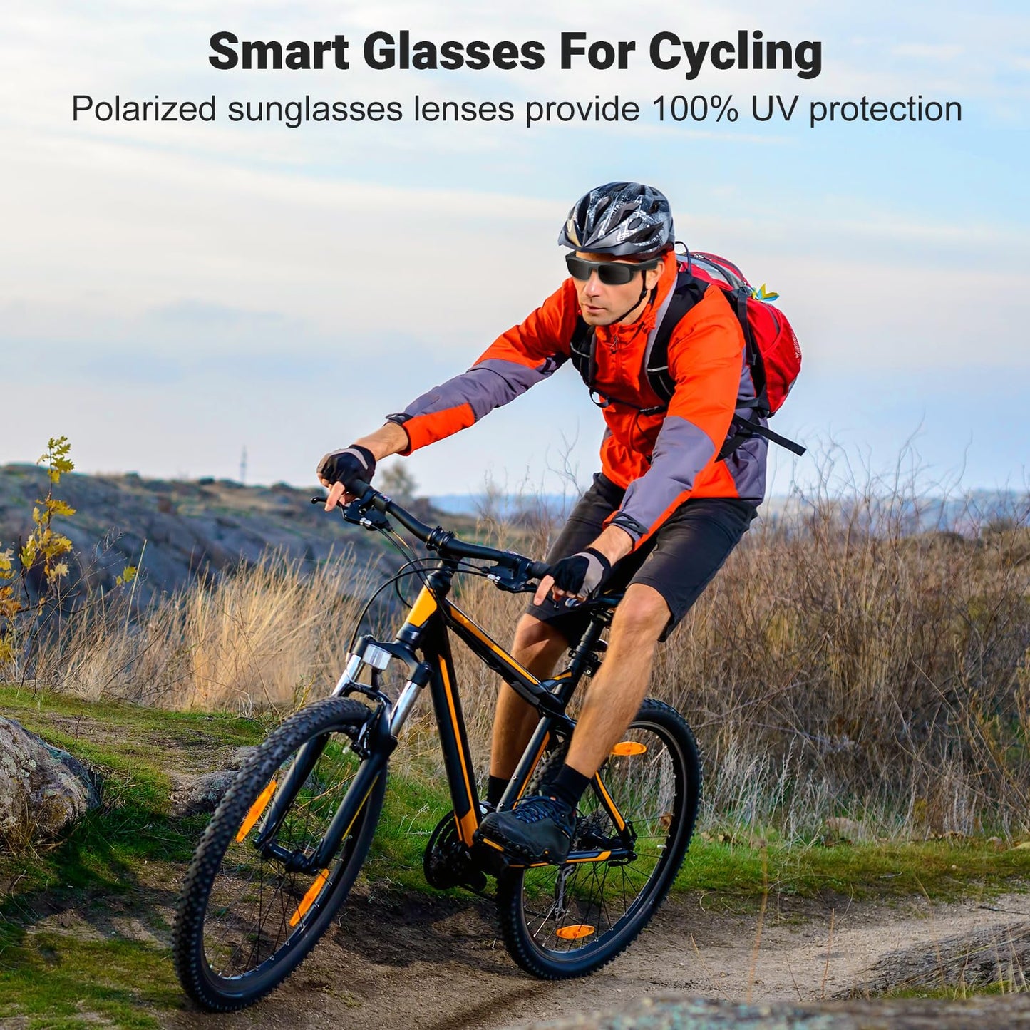 Smart Glasses, Polarized Bluetooth Sunglasses, Built-in Mic & Speakers, Voice Assistant, UV Protection Audio Sun Glass