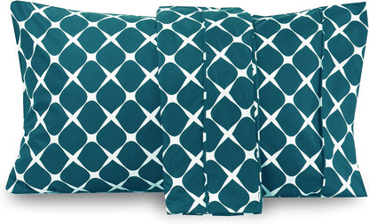 Elegant Comfort Luxury Ultra-Soft 2-Piece Pillowcase Set - 1500 Premium Microfiber, Wrinkle Resistant, Teal