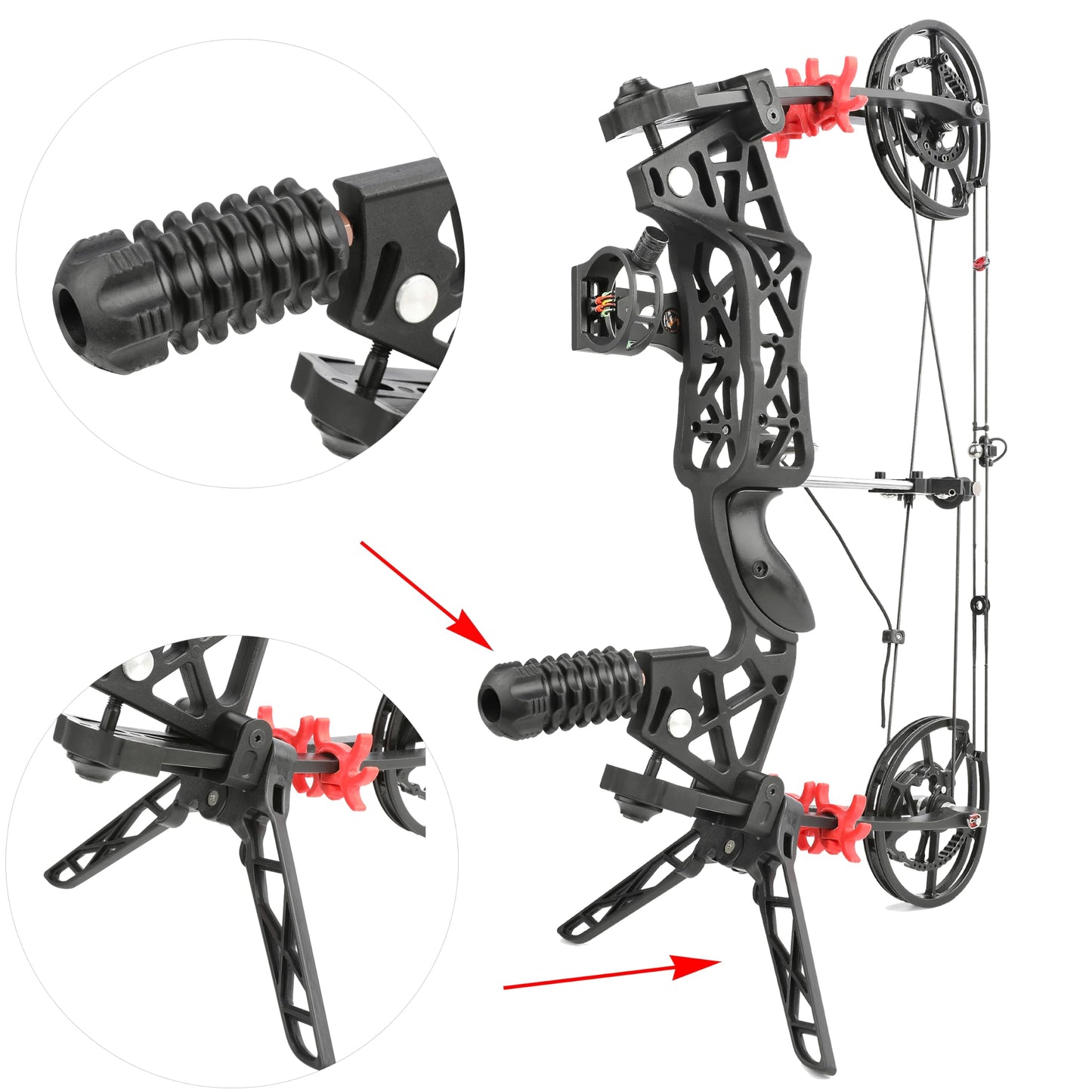 FQH Battle Falcon 40-65 Lbs Short Axle Steel Ball Compound Bow, Dual Use Hunting Archery Set for Adult Beginners Outdoor Training