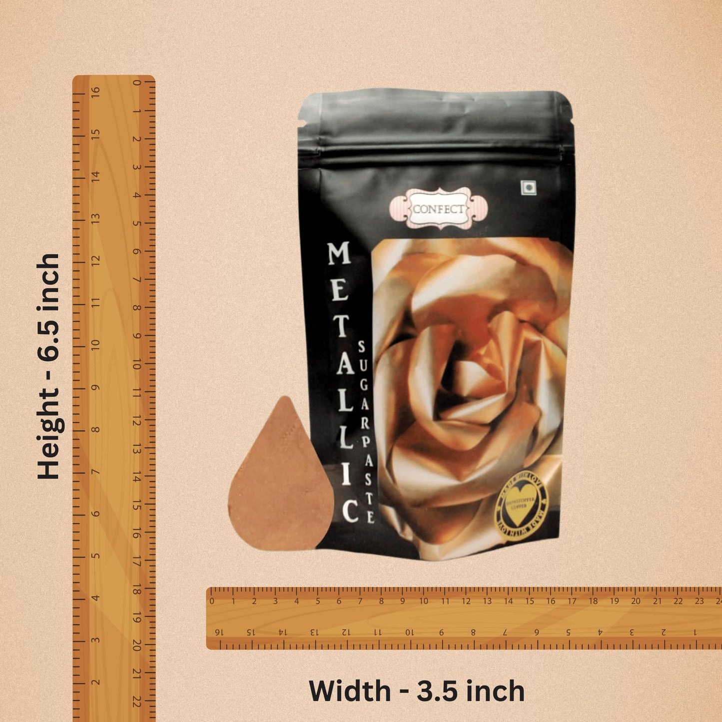Confect Showstopper Copper Metallic Fondant | Edible Fondant For Cakes | Chefs Choice Fondants for Cake Decorating Cake | Vegan, Gluten-Free, Nut-Free, Palm Oil-Free – 8.8 Oz