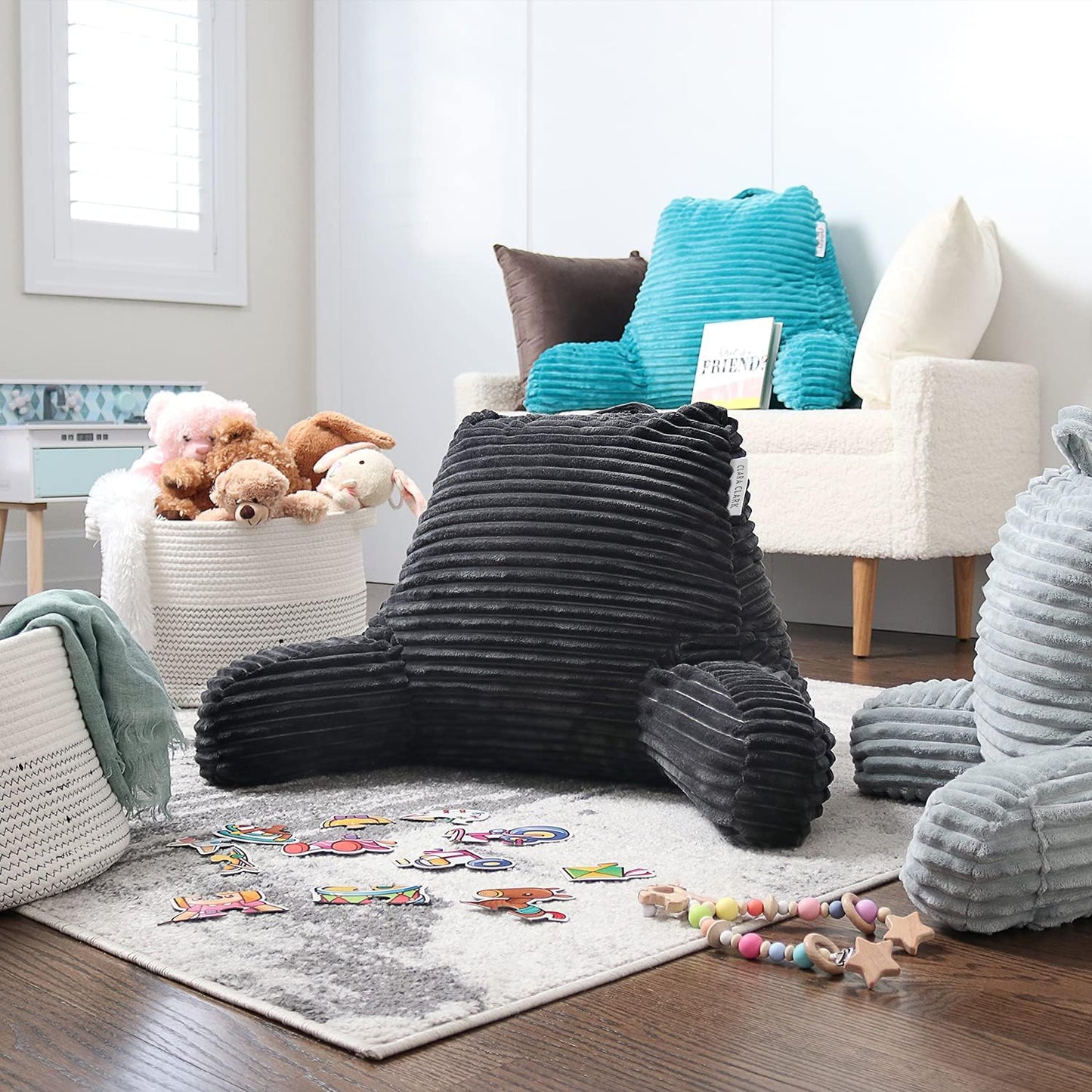 Clara Clark Reading Pillow for Bed Adult Back Pillow for Sitting in Bed, Standard Plush Bed Pillows for Sitting Up