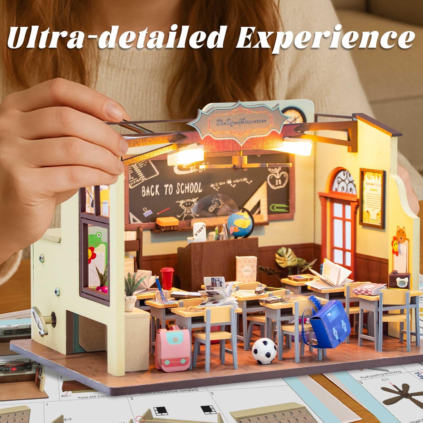 Flever Dollhouse Miniature DIY House Kit Creative Room with Furniture for Romantic Valentine's Gift(The Age of Innocence)