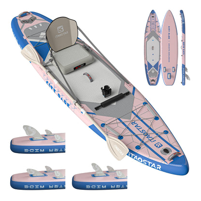 iTAOSTAR C03FP 35" Wide Paddle Board, More Fun SUP Board with 5 Fins，12 Foot Stand Up Paddle Board with Premium SUP Accessories for Adults of All Skill Levels