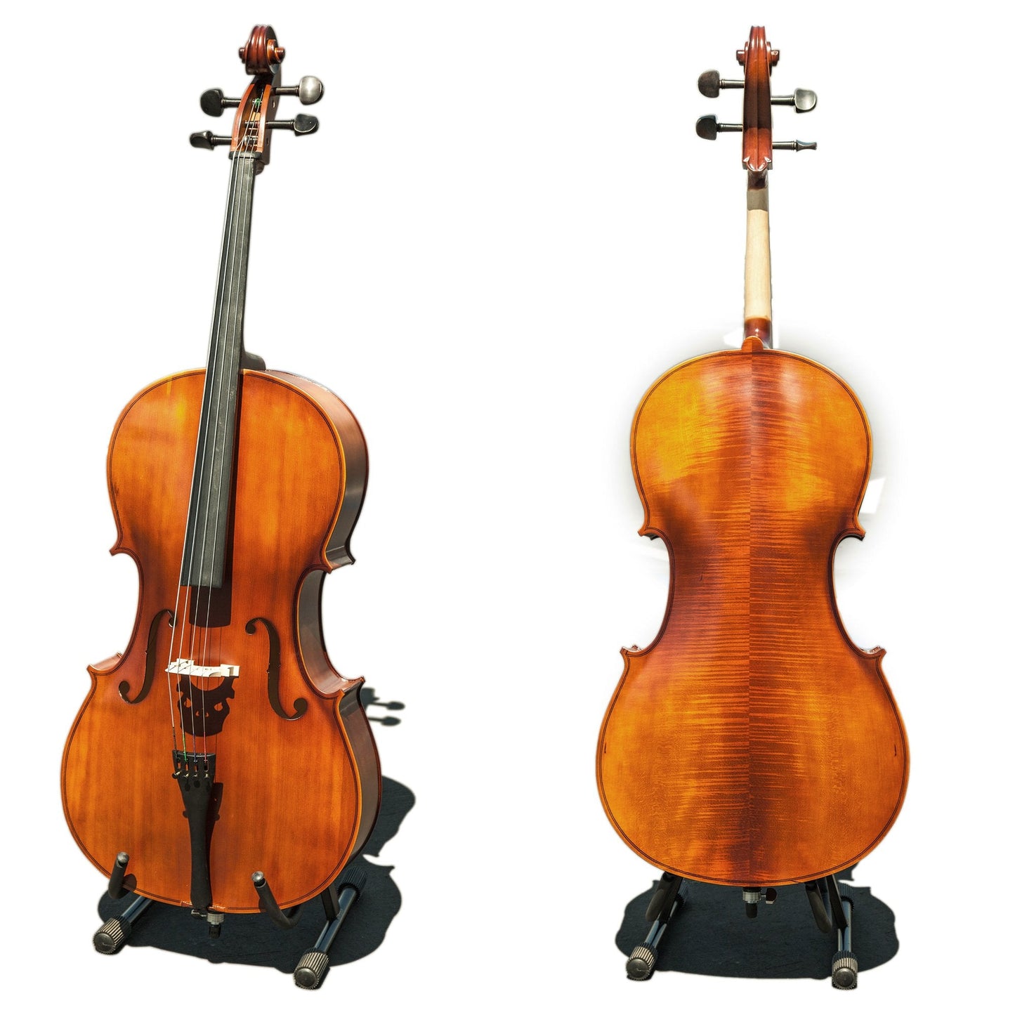 Paititi PTTCE101T Ebony Fitted Oil Finish Wood 4/4 Cello with Soft Case, Bow, Rosin, Stopper and Mute