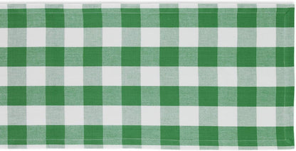 DII Buffalo Check Collection Classic Farmhouse Table Runner, 14x72, Green & White