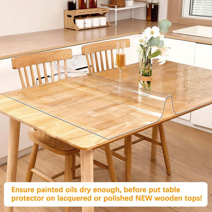 17 24 Inch 1.5mm X Clear Table Cover Protector Thick Table Protector for Dining Room Waterproof Plastic PVC Vinyl