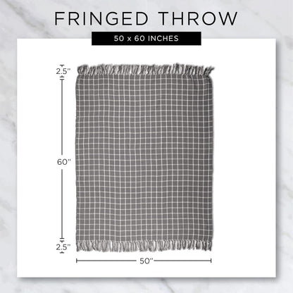 DII Diamond Throw Collection, Woven Cotton, 50x60, Mineral Gray