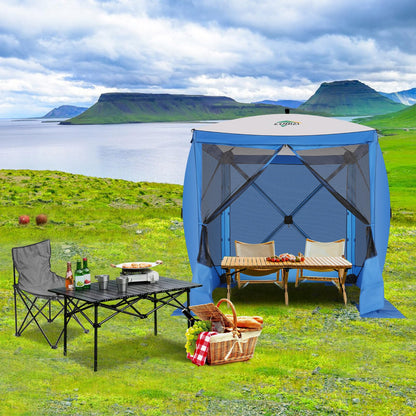 COBIZI 6x6 FT Pop up Gazebo, Popup Canopy Tent, Screened in Gazebos with sidewalls, Waterproof Portable Outdoor Small Screen Tents Sun Shelter,carpas para Patio for Camping, Garden and Backyard,Blue