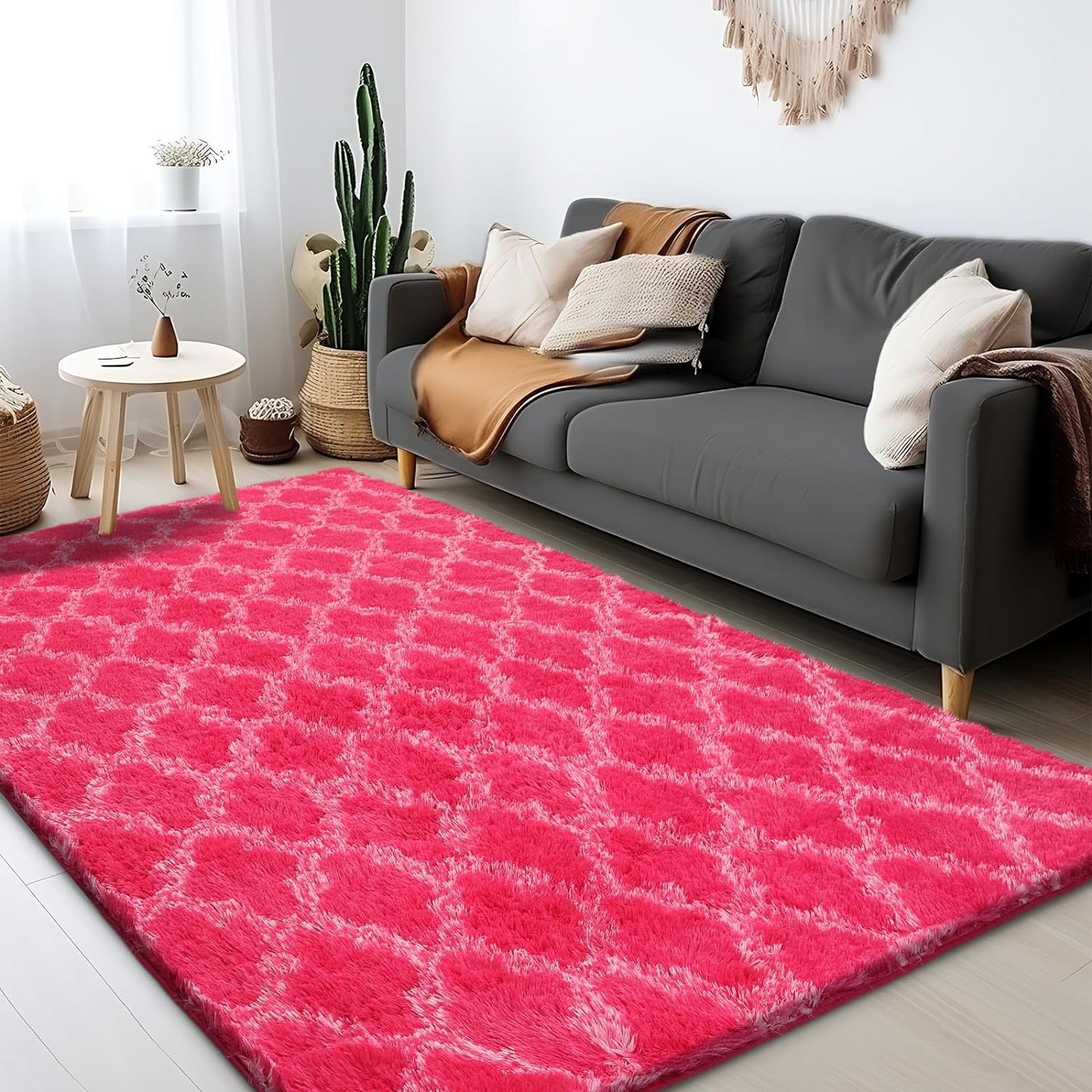 Plush Area Rug 4x6 Feet, High Pile Ultra Soft Indoor Carpet for Living Room, Bedroom, Kids Room, Playroom Decor, Hot