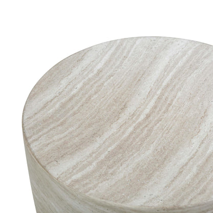 Tov Furniture Charra Faux Travertine Indoor/Outdoor Side Table