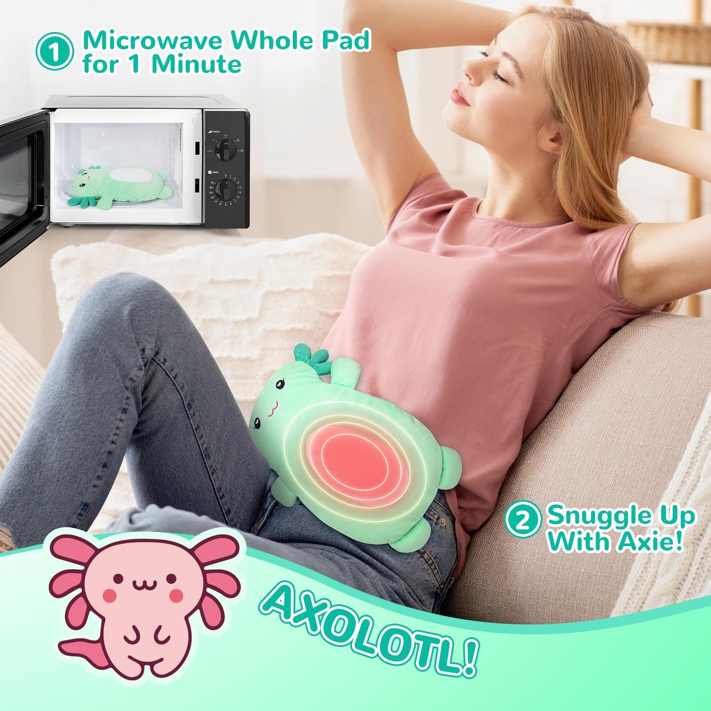 Large Microwave Heating Pad with Washable Cover 21 * 12" Microwavable Heating Pads for Cramps, Back, Neck Shoulder Pain Relief, Cordless Weighted Moist Heat Pack, Black Cat