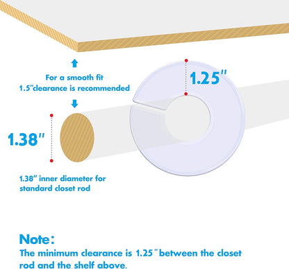30 Pack White Round Closet Rack Dividers Hangers with 1 Bonus Marker - Clothing Size (Outer 3.5 , Inner 1.38 Diameter)