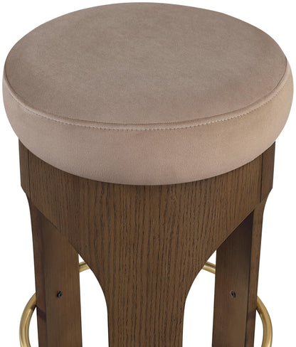 Meridian Furniture Bocceli Taupe Velvet Upholstered Counter Stool