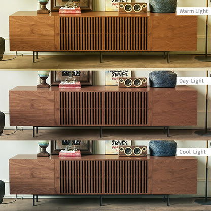 gaoyangjiaju 94.48" Mid Century Modern TV Stand for TVs up to 70"-90",Tv Console with 4 Storage Cabinets, Media Furniture for Living Room or Bedroom,Walnut