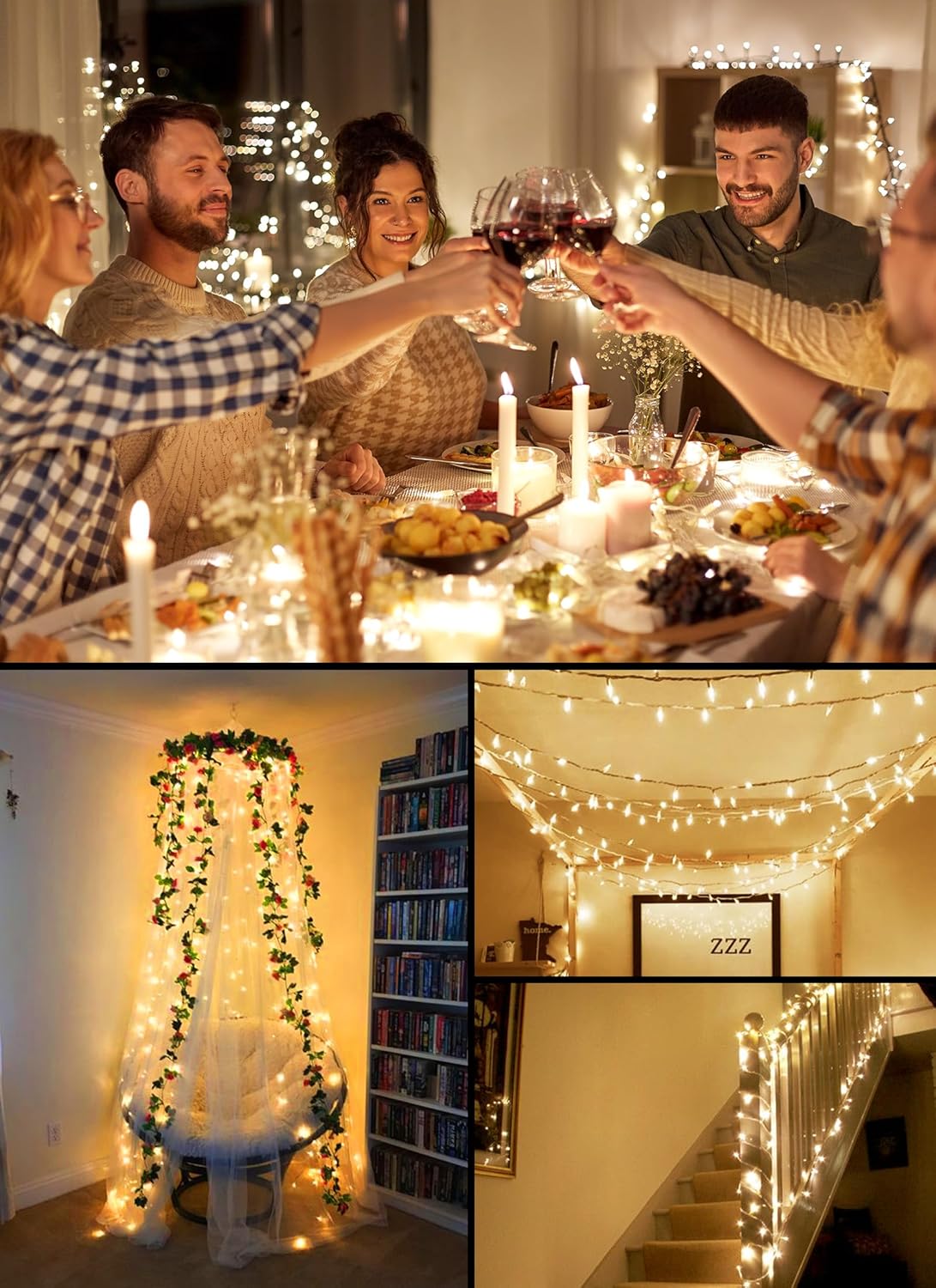 8ft 20 White2 Pack Brightown Battery Operated Christmas String Lights, LED Mini Lights with Timer, Christmas Tree