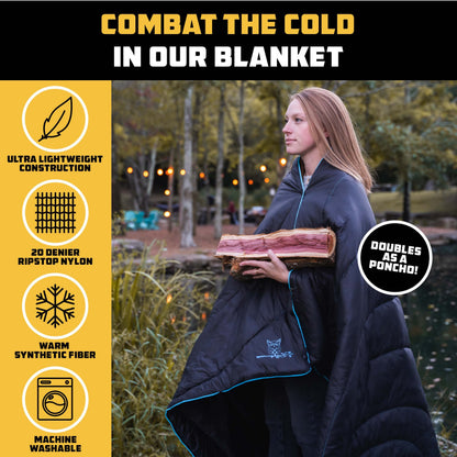 Wise Owl Outfitters Black Hammock with Pillow & Blanket - 400 lbs Capacity, 16 oz Weight, Waterproof Camping Accessories