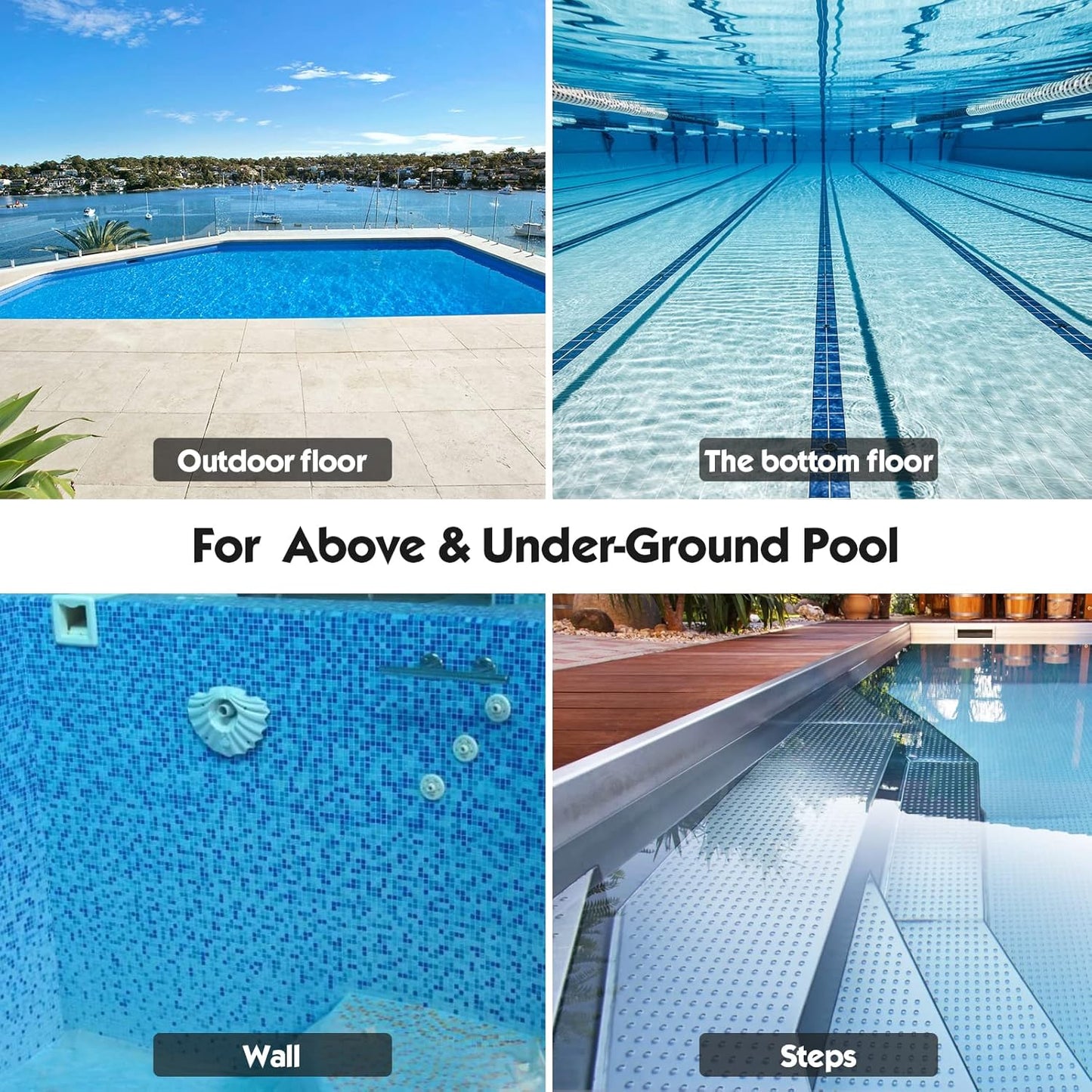 Swimming 6FT,18" Swimming 6FT Swimming Pool Brush with Pole Pool Brush Head with Nylon Bristles Aluminum Back