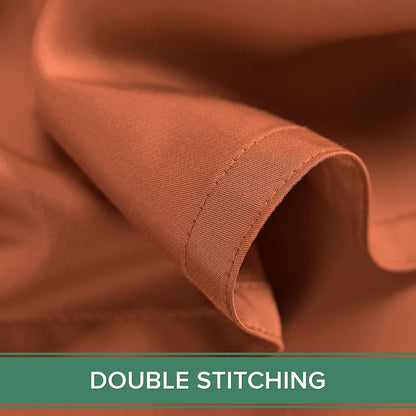 Pure Bamboo Queen Sheets - Luxuriously Soft & Cooling 100% Organic Viscose Bed Sheet Set | Terracotta, Double Stitching