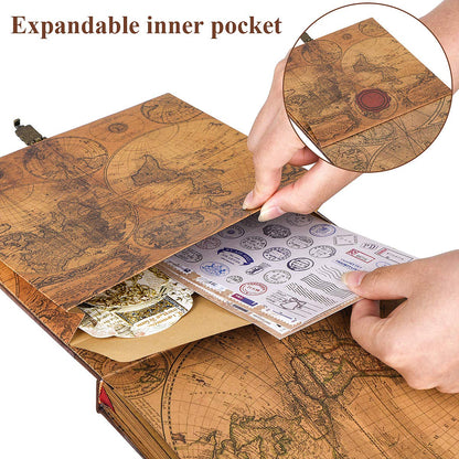 Adventure Book 148-Page DIY Handmade Scrapbook Kit - Embossed Leather Cover - Gift Boxed with Full DIY Accessories for Couples, Weddings, Anniversaries & More for Life’s Greatest Adventures