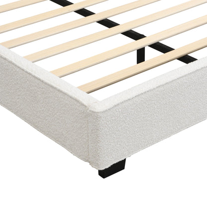 Christopher Knight Home Cordo King Size Bed, Velvet Upholstered Platform Bed, Wooden Slats Panel Support, Tufted Square Corners Haedboard, No Box Spring Needed, Easy Assembly, Beige