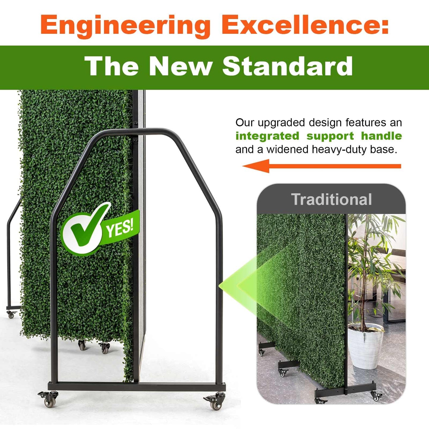Artigwall 5 Panel Boxwood Backdrop, Room Divider with Artificial Hedge, Foldable Freestanding Privacy Screen, Faux Greenery Wall Partition for Home Office, Indoor & Outdoor Decorative Screen