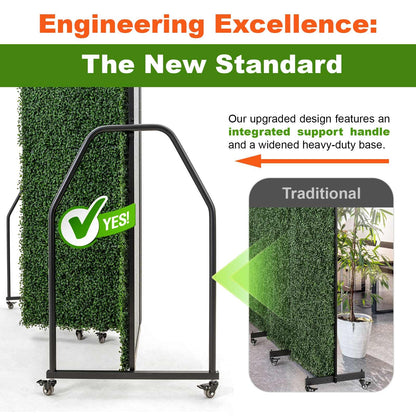 Artigwall 5 Panel Boxwood Backdrop, Room Divider with Artificial Hedge, Foldable Freestanding Privacy Screen, Faux Greenery Wall Partition for Home Office, Indoor & Outdoor Decorative Screen