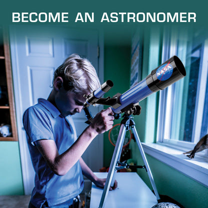 NASA Lunar Telescope for Kids – 90x Magnification, Includes Two Eyepieces, Tabletop Tripod, and Finder Scope- Kids Telescope for Astronomy Beginners, Space Toys, NASA Gifts (Amazon Exclusive)