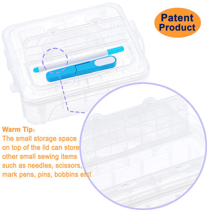 New brothread 4 Layers Stackable Clear Storage Box/Organizer for Holding 80 Spools Home Embroidery & Sewing Thread (Spool Size Requirement: Height≤2.2"/5.6CM; Width≤1.69"/4.3CM)