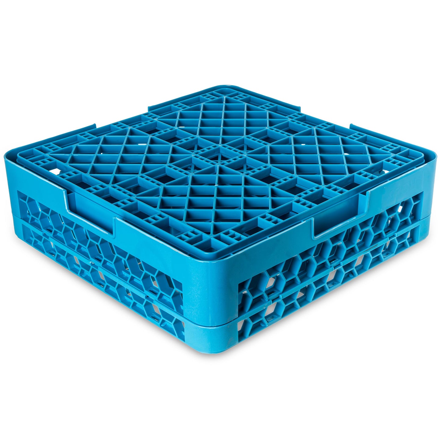Carlisle FoodService Products Opticlean 25-Compartment Glass Rack with 1 Extender, Blue , 5.56"
