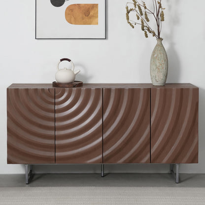 Christopher Knight Home Payton Modern Minimalist Wooden Storage Sideboard, Living Room Cupboard with Shelves, Dining Room/Kitchen Buffet Cabinet, Entryway Display Table, Home Office Credenza, Brown