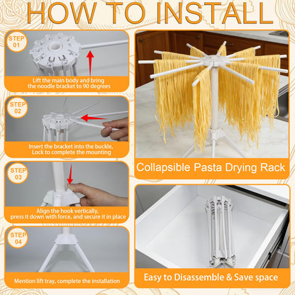 10pcs Pasta Making Tools, Wood Pasta Making Kit with Pasta Drying Rack,Rolling Pins,Gnocchi Board,Dough Cutter,Ravioli Cutter,Pasta Stamps,Making Dumplings .Pasta Making Accessories for Home