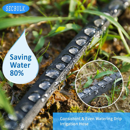 Secbulk 2025 Flat Soaker Hose - 150 ft Linkable Drip Hose for Efficient Garden Irrigation | Dual-Layer Leak-Free Design