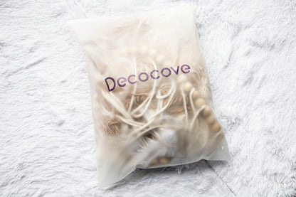 Decocove Large Macrame Wall Hanging with Wood Beads - Bohemian Wall Decor for Bedroom, Living Room and Kitchen - Cream and Beige - 35'' x 36''