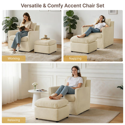 KISLOT Swivel Accent Chair Rocking Recliner 360 Degree Swivel Armchair Machine-Washable Cover for Nursery Living Room Bedroom