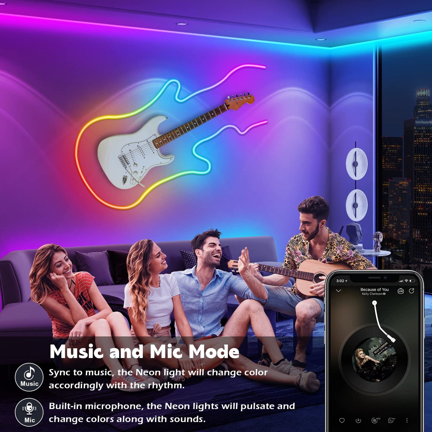 AILBTON 50FT Led Neon Rope Lights Control with App/Remote,Flexible Led Rope Light,Multiple Modes,IP65 Outdoor RGB Lights Waterproof,Music Sync Gaming Led Neon Strip Light for Bedroom Decor