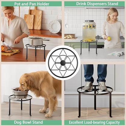 NQW 5 Pack Plant Stand Metal Flower Pot Stand Holders Indoor Tall Plant Rack Plant Round Black Plant Shelf For Living