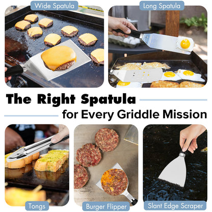 Pontual 31PCS Griddle Accessories Kit for Blackstone, Flat Top Hibachi Grill Spatula Set with 2 Melting Domes, Burger Press, Patty Maker and Apron, Professional Teppanyaki Tools Gifts for Outdoor BBQ